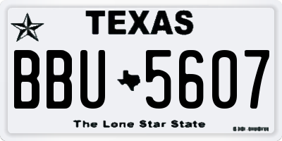 TX license plate BBU5607