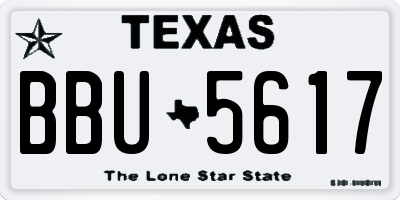 TX license plate BBU5617