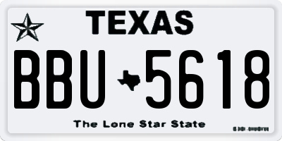 TX license plate BBU5618