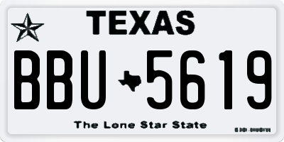 TX license plate BBU5619