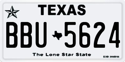 TX license plate BBU5624