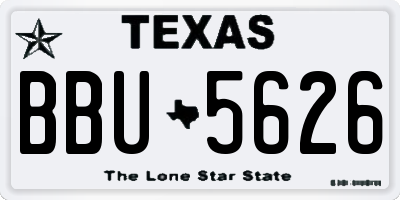 TX license plate BBU5626