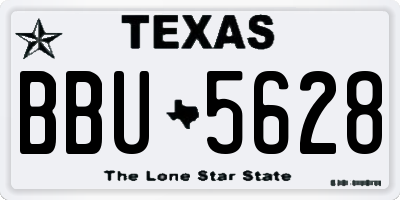 TX license plate BBU5628