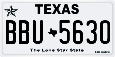 TX license plate BBU5630
