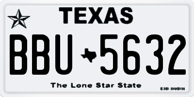 TX license plate BBU5632
