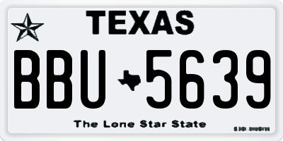 TX license plate BBU5639