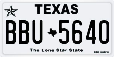 TX license plate BBU5640