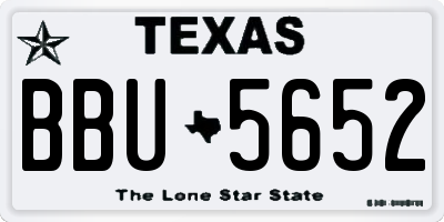 TX license plate BBU5652