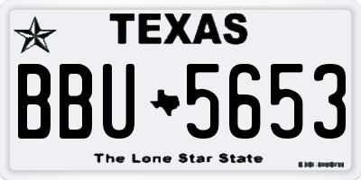 TX license plate BBU5653