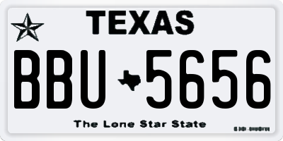 TX license plate BBU5656