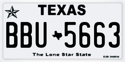 TX license plate BBU5663