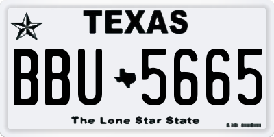 TX license plate BBU5665