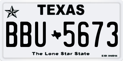 TX license plate BBU5673