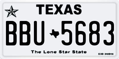 TX license plate BBU5683