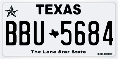 TX license plate BBU5684
