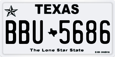 TX license plate BBU5686