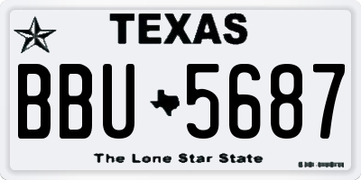 TX license plate BBU5687