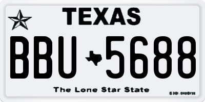 TX license plate BBU5688
