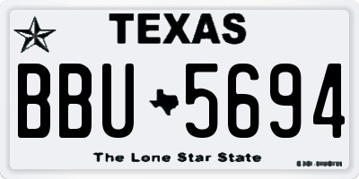 TX license plate BBU5694
