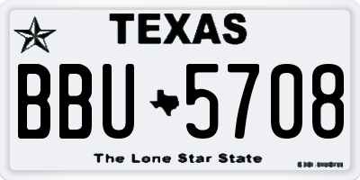 TX license plate BBU5708