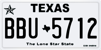 TX license plate BBU5712