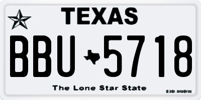 TX license plate BBU5718