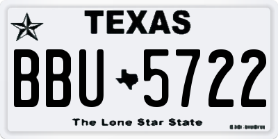 TX license plate BBU5722