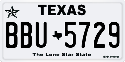 TX license plate BBU5729