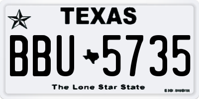 TX license plate BBU5735