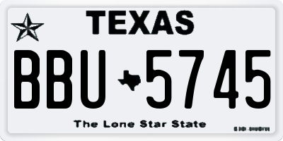 TX license plate BBU5745