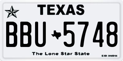 TX license plate BBU5748