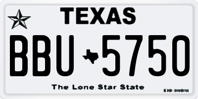 TX license plate BBU5750