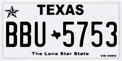 TX license plate BBU5753