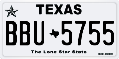 TX license plate BBU5755