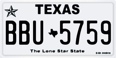 TX license plate BBU5759