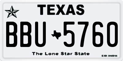 TX license plate BBU5760