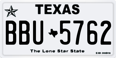 TX license plate BBU5762