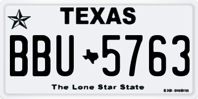 TX license plate BBU5763