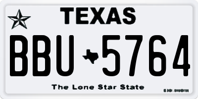 TX license plate BBU5764