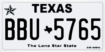 TX license plate BBU5765