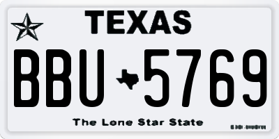 TX license plate BBU5769