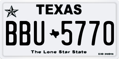 TX license plate BBU5770