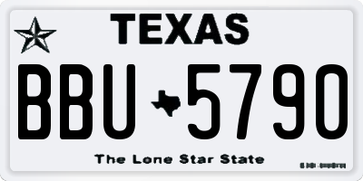 TX license plate BBU5790
