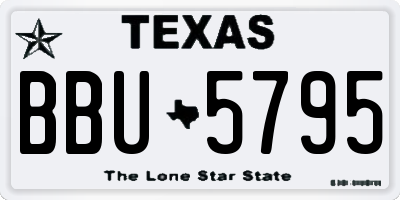 TX license plate BBU5795