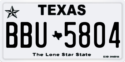 TX license plate BBU5804