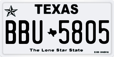 TX license plate BBU5805