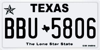 TX license plate BBU5806