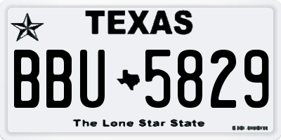 TX license plate BBU5829