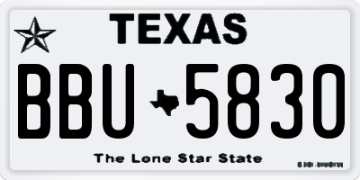 TX license plate BBU5830