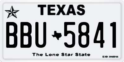 TX license plate BBU5841